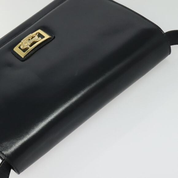 CELINE Horse Carriage Shoulder Bag Leather Navy Gold - Picture 6 of 13